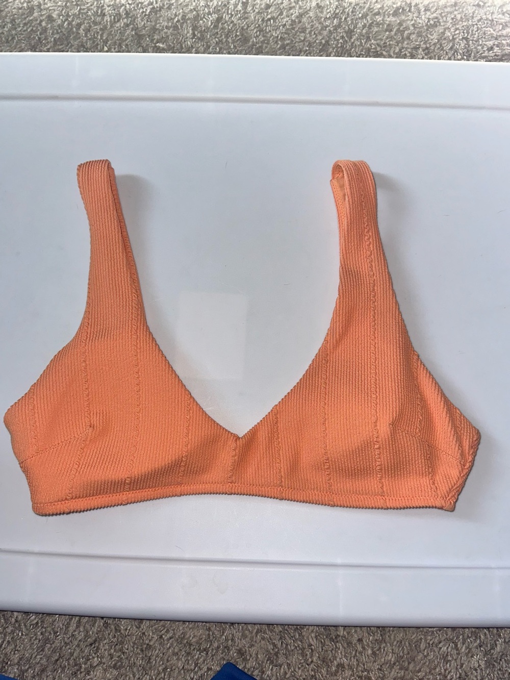 Aerie Orange Textured Bikini Top